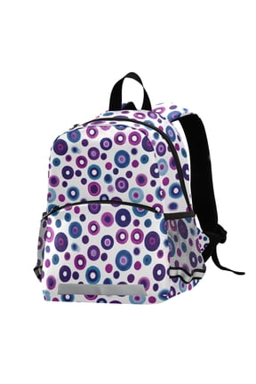 Purple Blue Circle School Backpack Elementary Student Bookbag