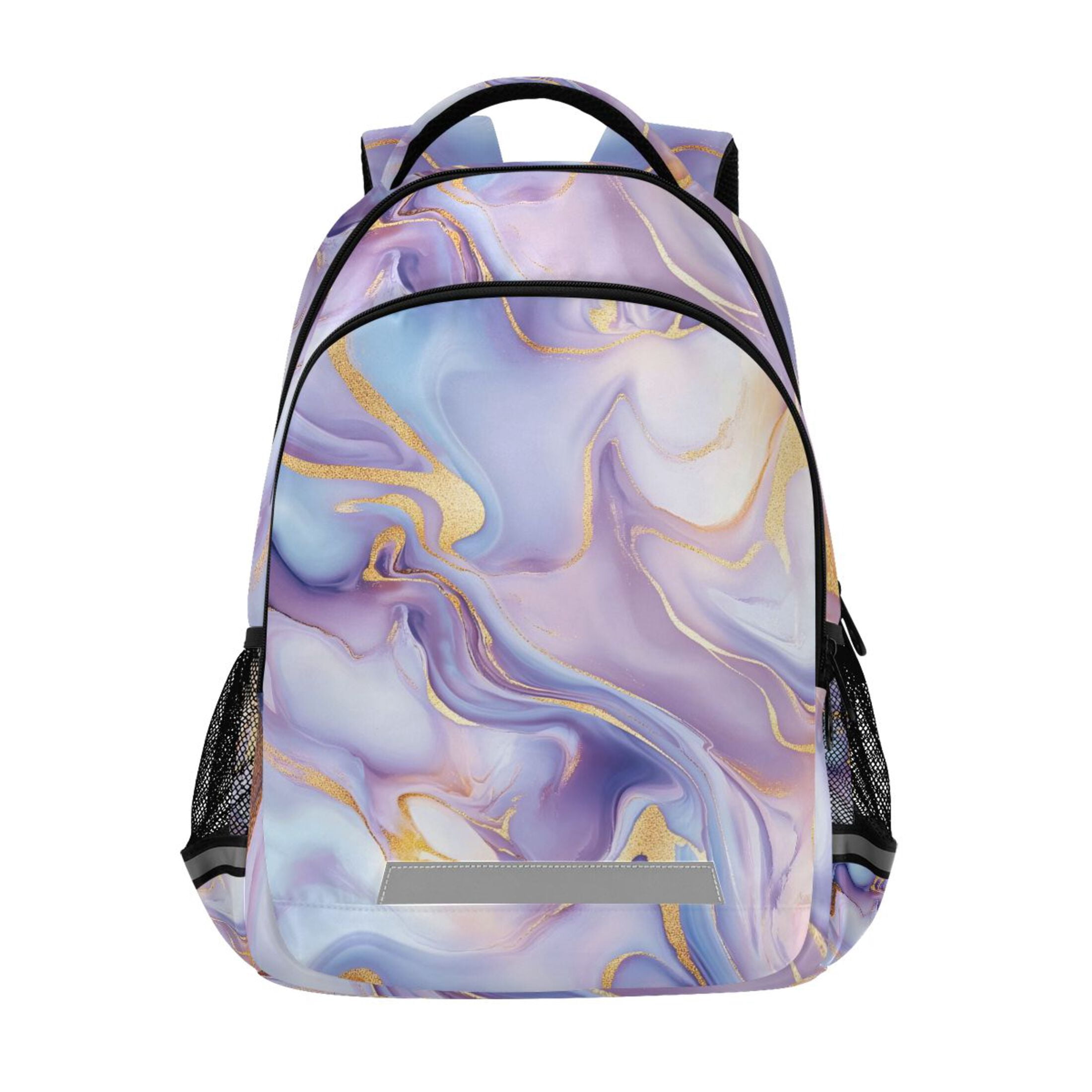 ALAZA Purple Blue Marble Backpack Elementary School Bag Bookbag