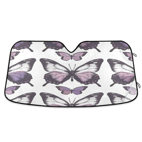 ALAZA Purple Butterfly Windshield Sun Shade Car Foldable Visor Block UV Rays Protector 57"x31.5"