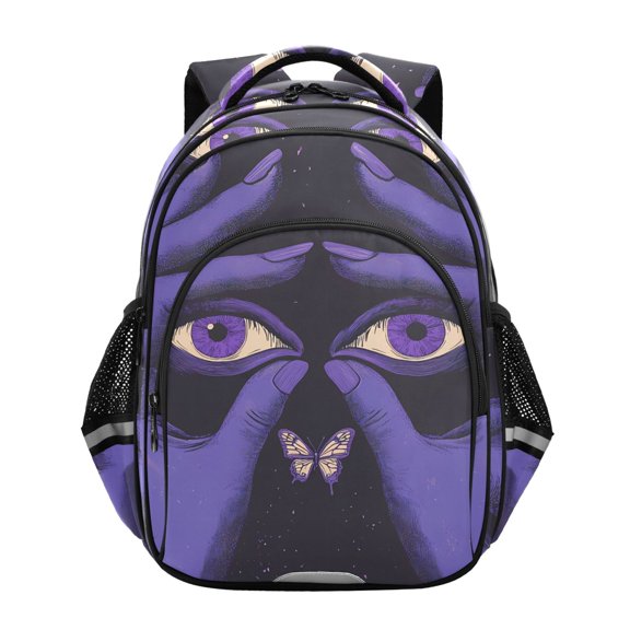 ALAZA Purple Eyes Fingers School Backpack Elementary Bag Bookbag Travel Rucksack