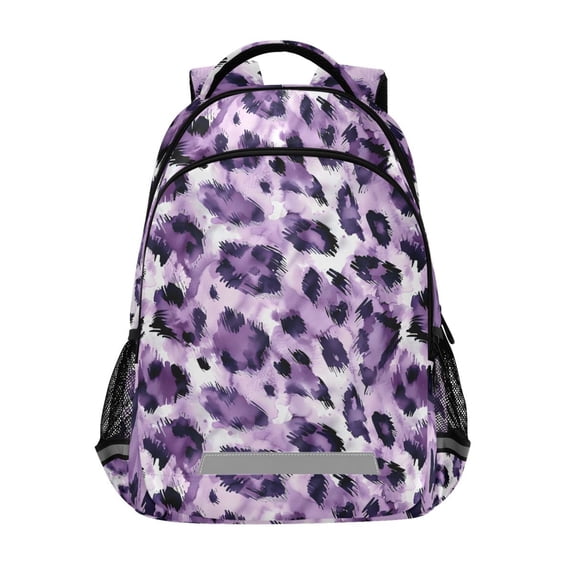 ALAZA Purple Leopard Backpack Elementary School Bag Bookbag Travel Rucksack