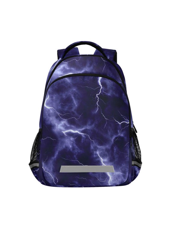 Purple Lightning Marble Backpack Elementary School Bag Bookbag Travel Rucksack