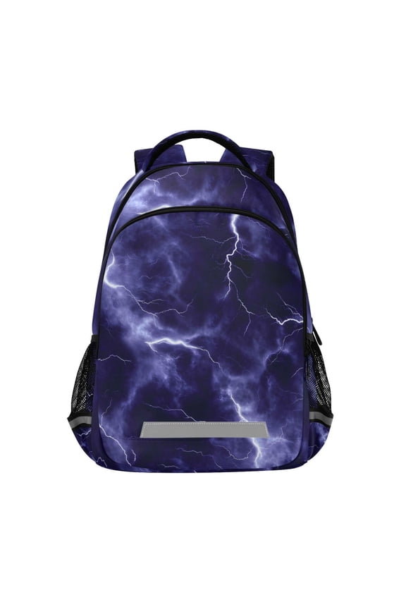Purple Lightning Marble Backpack Elementary School Bag Bookbag Travel Rucksack