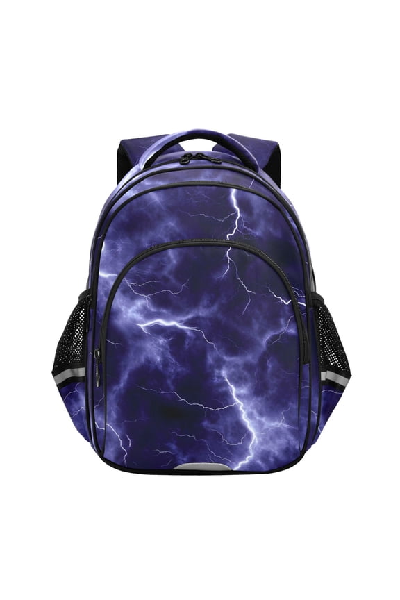 Purple Lightning Marble School Backpack Elementary Bag Bookbag Travel Rucksack