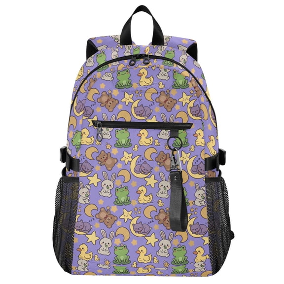 ALAZA Rabbit Frog Bears Lifestyle Pattern School Backpack Travel Laptop Bag College Bookbag Casual Daypack for Women Men
