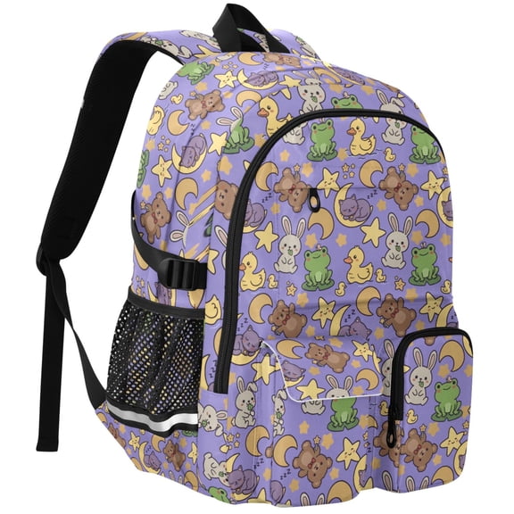 ALAZA Rabbit Frog Bears Lifestyle Print Student Backpack School Bookbag Large Laptop Daypack Travel Bag
