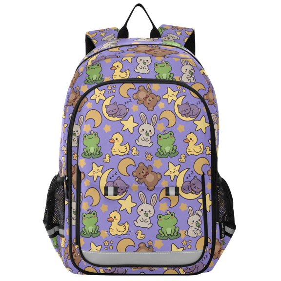 ALAZA Rabbit Frog Bears Lifestyle School Laptop Backpack Travel Bag Casual Student Bookbag Rucksack