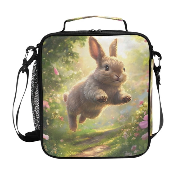 ALAZA Rabbit Running in Forest Lunch Box Insulated Lunch Bag Reusable Thermal Cooler Tote School Picnic