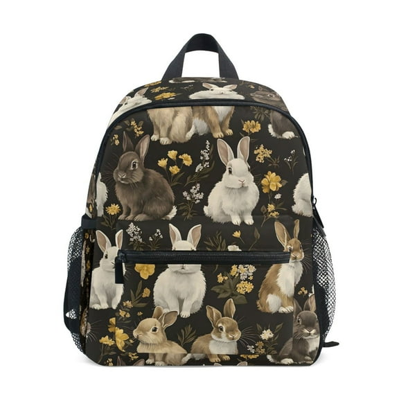 ALAZA Rabbit and Flower School Backpack Small Bookbag Mini Bags