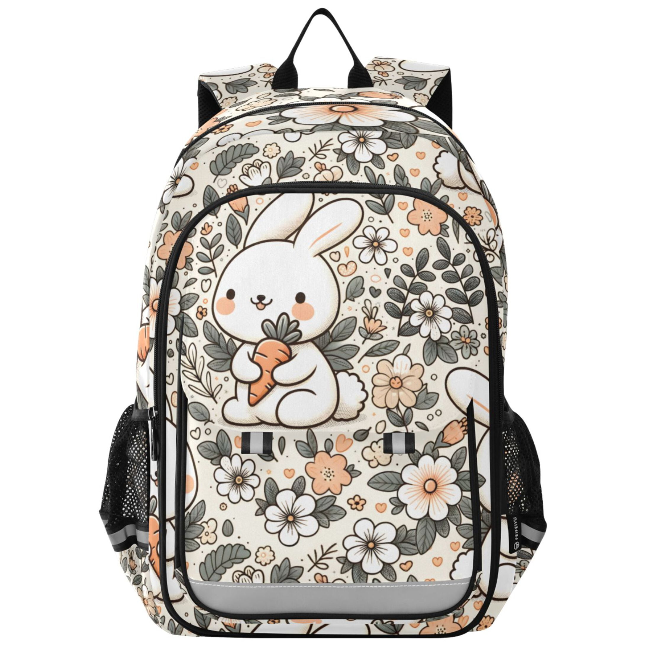 ALAZA Rabbits Carrot and Floral Laptop Backpack Purse Travel Bag Casual ...