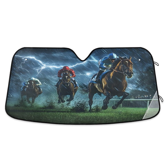 ALAZA Race Lightning Windshield Sun Shade Car Foldable Sun Visor Block UV Rays Protector 55"x27.6"