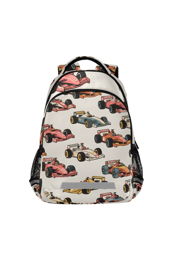 Racing Cars Backpack Elementary School Bag Bookbag Travel Rucksack