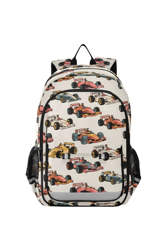 Racing Cars Laptop Backpack Purse Travel Bag Casual School Bookbag Rucksack for Women Men