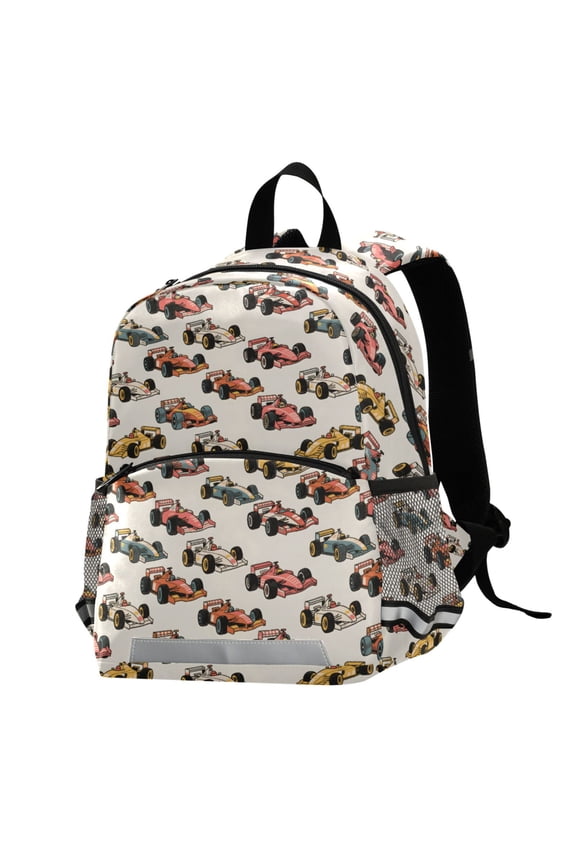Racing Cars School Backpack Elementary Student Bookbag