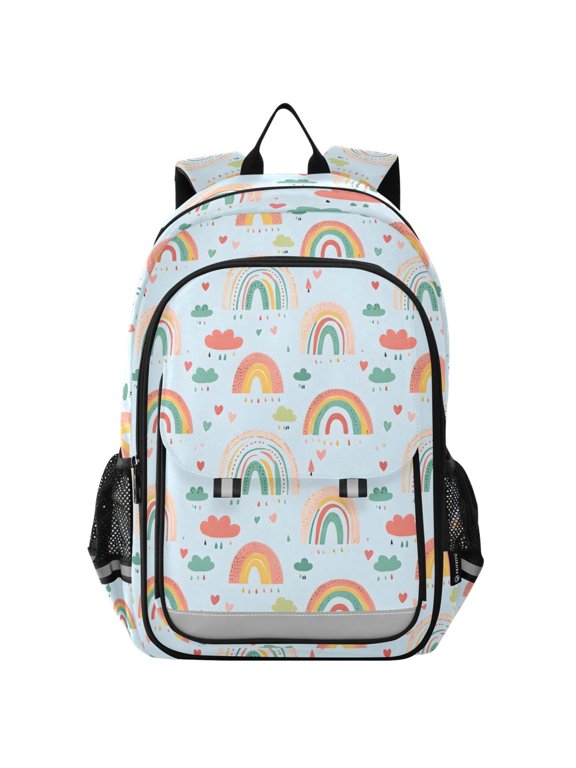 Rainbow Cartoon Cloud Laptop Backpack Purse Travel Bag Casual School Bookbag Rucksack for Women Men