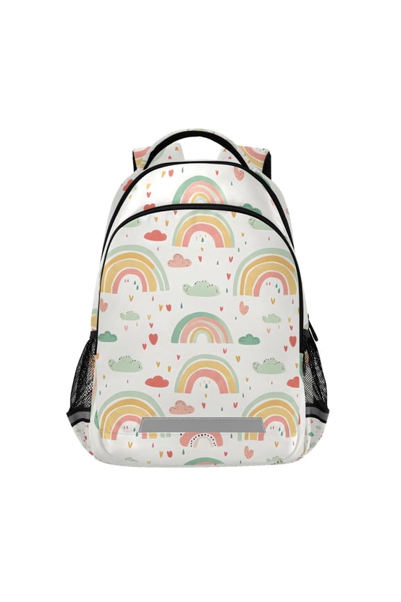 Rainbow Cartoon Clouds Backpack Elementary School Bag Bookbag Travel Rucksack