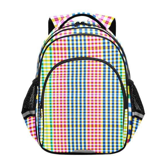 ALAZA Rainbow Checkered School Backpack Elementary Bag Bookbag Travel Rucksack
