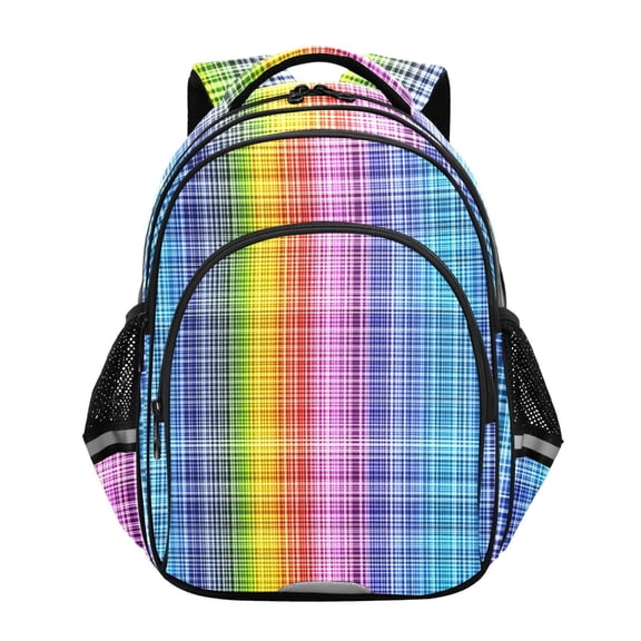 ALAZA Rainbow Checkered School Backpack Elementary Bag Bookbag Travel Rucksack