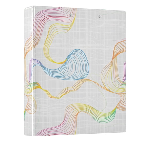 ALAZA Rainbow Color Wave Stripe 3 Ring Binder 1.5 Inch Three Ring Office Binders w/ clipboard & 3 pockets, Hold 200 Sheets, 1 pc