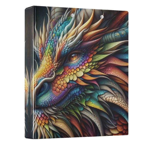 ALAZA Rainbow Dragon Portrait 3 Ring Binder 1.5 Inch Three Ring Office Binders w/ clipboard & 3 pockets, Hold 200 Sheets, 1 pc
