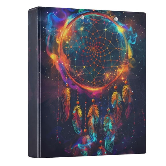 ALAZA Rainbow Dreamcatcher Galaxy 3 Ring Binder 1.5 Inch Three Ring Office Binders w/ clipboard & 3 pockets, Hold 200 Sheets, 1 pc
