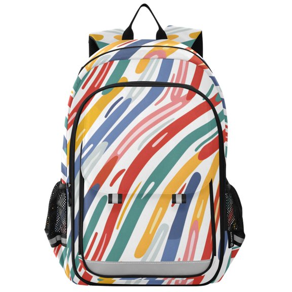 ALAZA Rainbow Geometric Stripes Lines Laptop Backpack Purse Travel Bag Casual School Bookbag Rucksack for Women Men