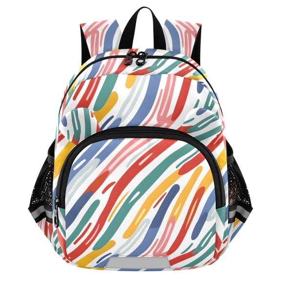 ALAZA Rainbow Geometric Stripes Lines Mini Backpack School Bookbag Age 3-7 Small