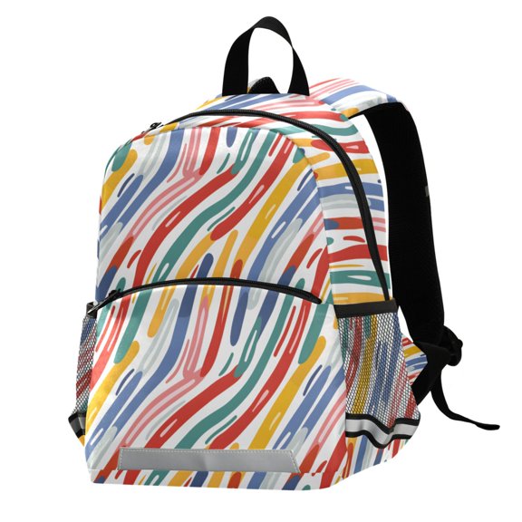 ALAZA Rainbow Geometric Stripes Lines School Backpack Elementary Student Bookbag