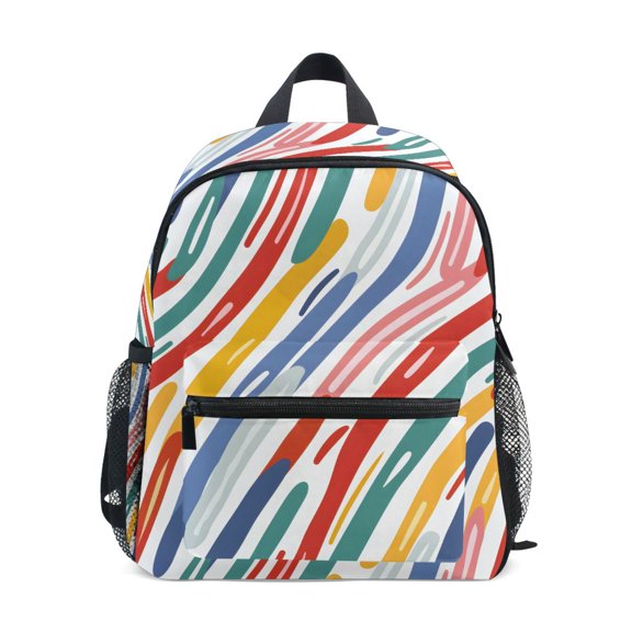 ALAZA Rainbow Geometric Stripes Lines School Backpack Small Bookbag Mini Bags