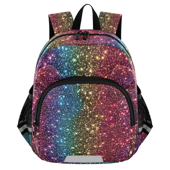 ALAZA Rainbow Glitter Mini Backpack School Bookbag Age 3-7 Medium
