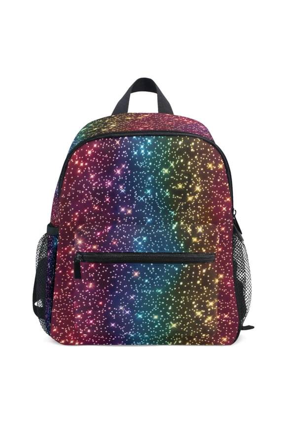 Rainbow Glitter Pattern School Backpack Student Bookbag Mini Bag