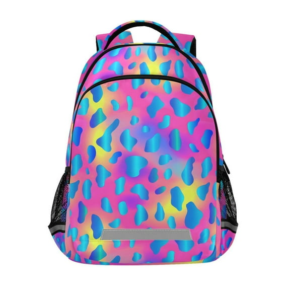ALAZA Rainbow Leopard Backpack Elementary School Bag Bookbag Travel Rucksack