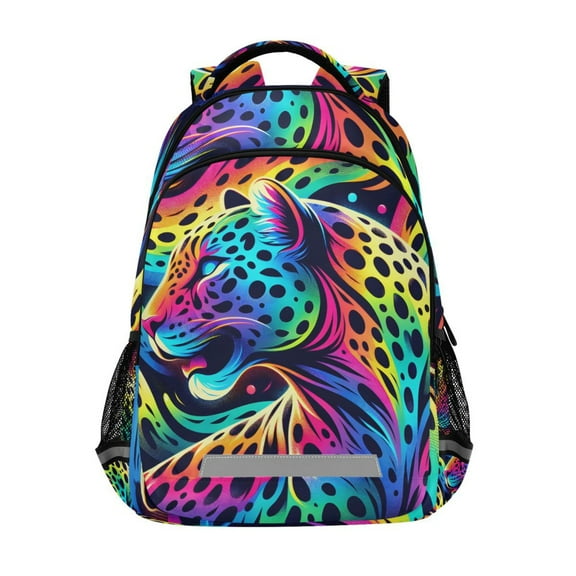 ALAZA Rainbow Leopard Backpack Elementary School Bag Bookbag Travel Rucksack