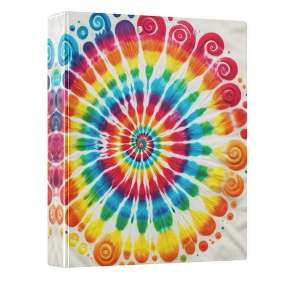 ALAZA Rainbow Swirl Tie Dye 3 Ring Binder 1.5 Inch Three Ring Office Binders w/ clipboard & 3 pockets, Hold 200 Sheets, 1 pc