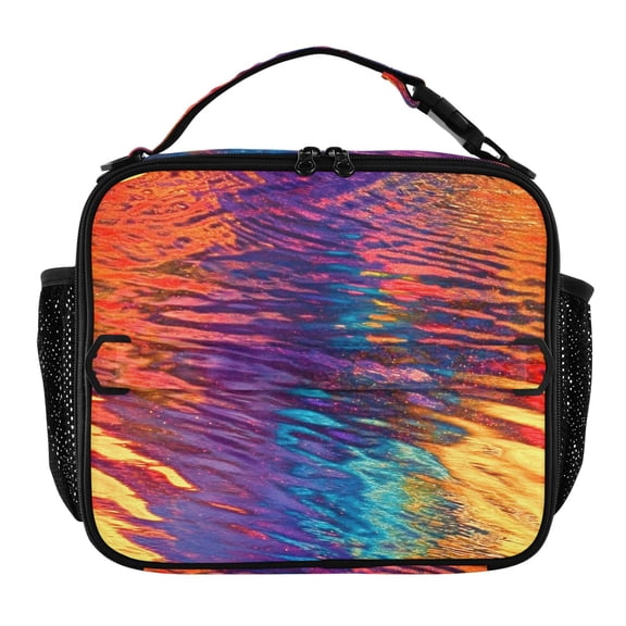 ALAZA Rainbow Tie Dye Lunch Box Insulated Lunch Bag Cooler Tote with Shoulder Strap