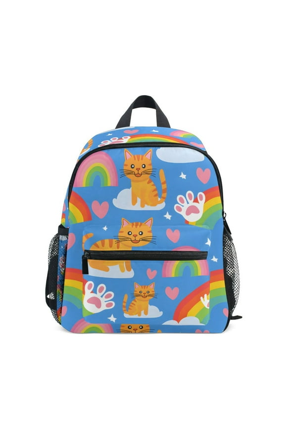 Rainbow and Cat School Backpack Small Bookbag Mini Bags