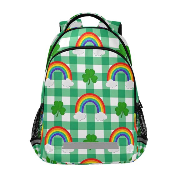 ALAZA Rainbow on Checkered Backpack Elementary School Bag Bookbag Travel Rucksack