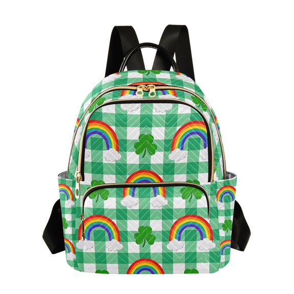 ALAZA Rainbow on Checkered Womens Travel Laptop Backpack Large Daypack Ladies Shoulder Bags M