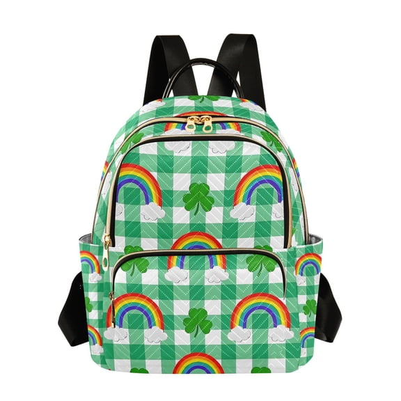 ALAZA Rainbow on Checkered Womens Travel Laptop Backpack Large Daypack Ladies Shoulder Bags S
