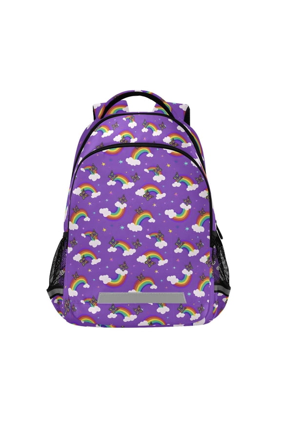 Rainbows Butterfly Backpack Elementary School Bag Bookbag Travel Rucksack
