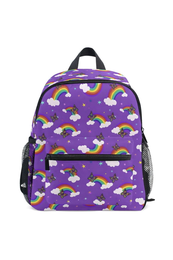 Rainbows Butterfly Pattern School Backpack Student Bookbag Mini Bag