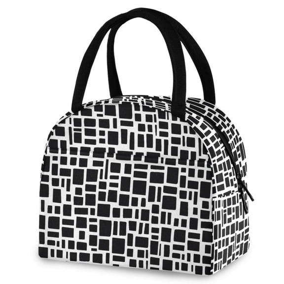 ALAZA Rectangular Pattern Insulated Lunch Box Reusable Cooler Tote Bag Work Office Picnic
