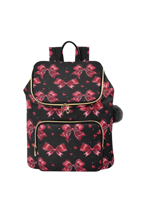 Red Bows Travel Backpack Laptop Bag Large Capacity Daypack