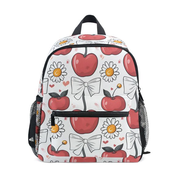 ALAZA Red Cherry Bow and Daisy Flower School Backpack Small Bookbag Mini Bags