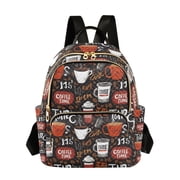 ALAZA Red Coffee Time Womens Travel Laptop Backpack Large Daypack Ladies Shoulder Bags S