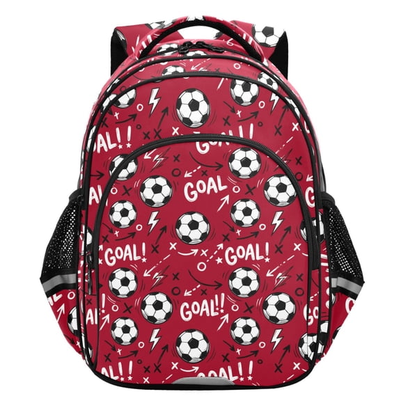ALAZA Red Football Soccer School Backpack Elementary Bag Student Bookbag Travel Rucksack