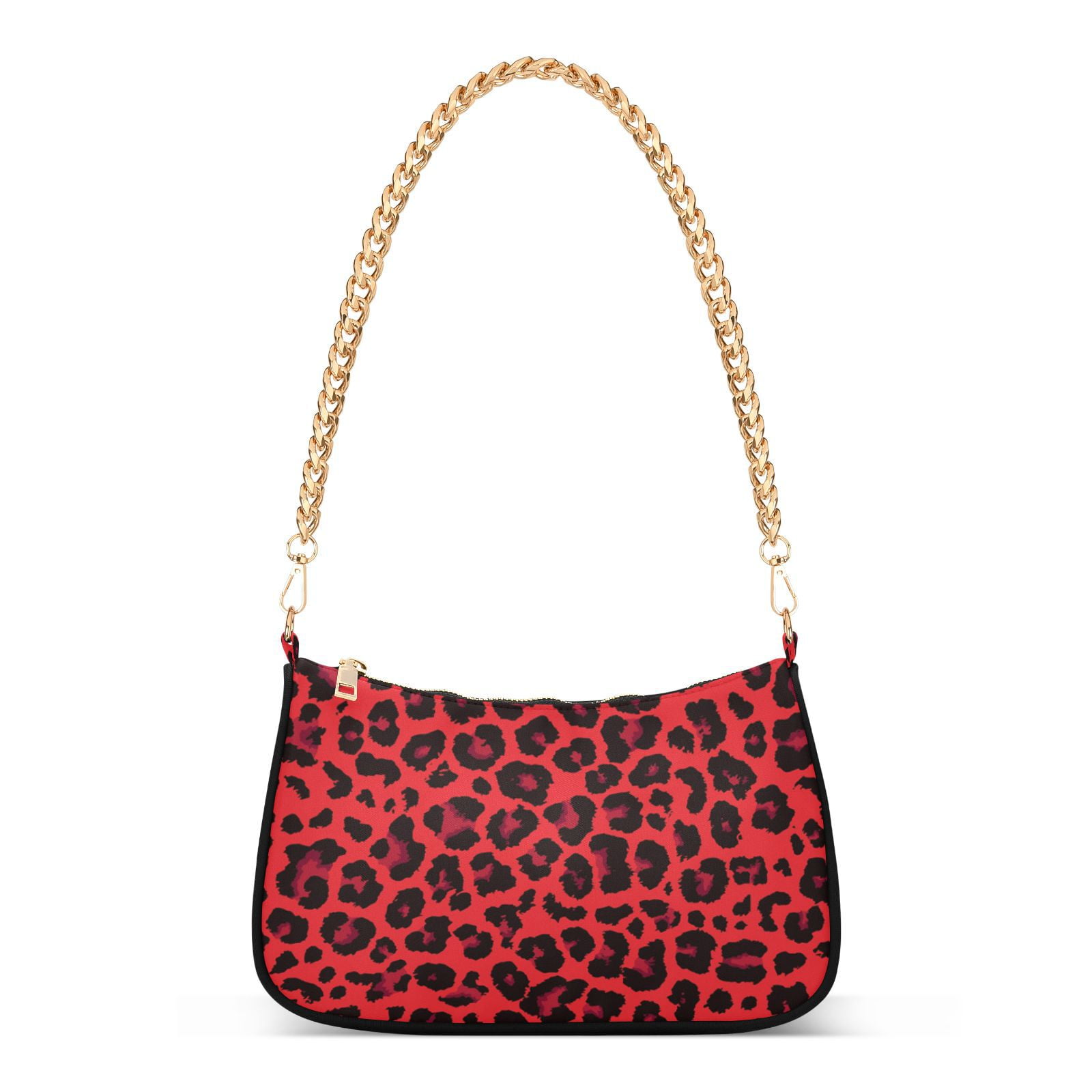 ALAZA Red Leopard Print Cheetah Shoulder Bag Purse for Women Tote Handbag with Zipper Closure Walmart