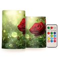 thumbnail image 1 of ALAZA Red Roses Flowers 2 PCs LED Flickering Flameless Candles with Remote Timer Battery Operated Candle, 1 of 7