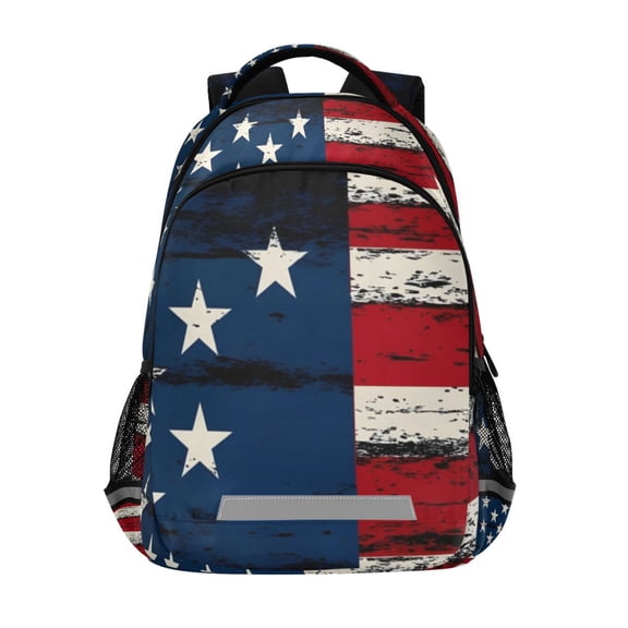 ALAZA Retro American Flag Backpack Elementary School Bag Bookbag Travel Rucksack