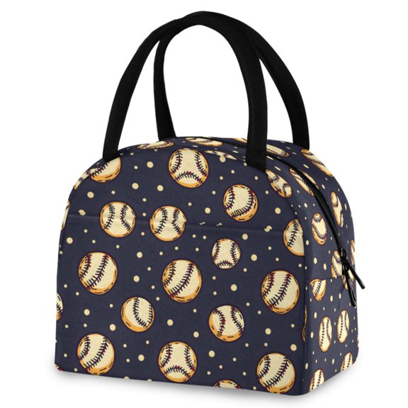ALAZA Retro Baseball Insulated Lunch Box Reusable Cooler Tote Bag Work Office Picnic
